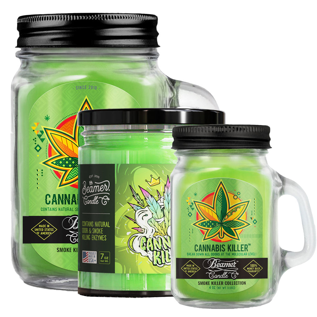 Beamer Candle Co. 7oz,12oz & 4oz Glass Mason Jars - Cannabis Killer - Infyniti Scales