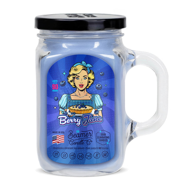 Beamer Candle Co. 12oz Glass Mason Jar,  Berry Jane - Infyniti Scales
