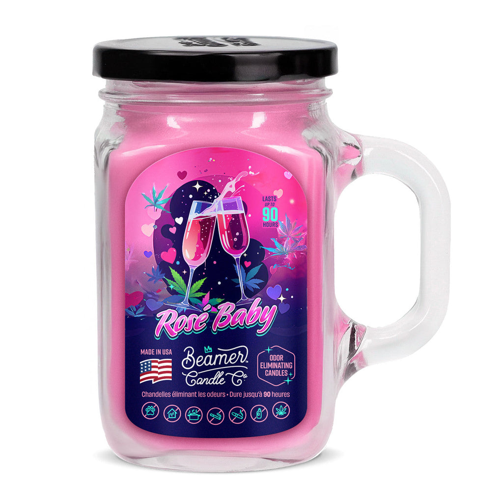 Beamer Candle Co. 12oz Glass Mason Jar, Rose Baby - Infyniti Scales