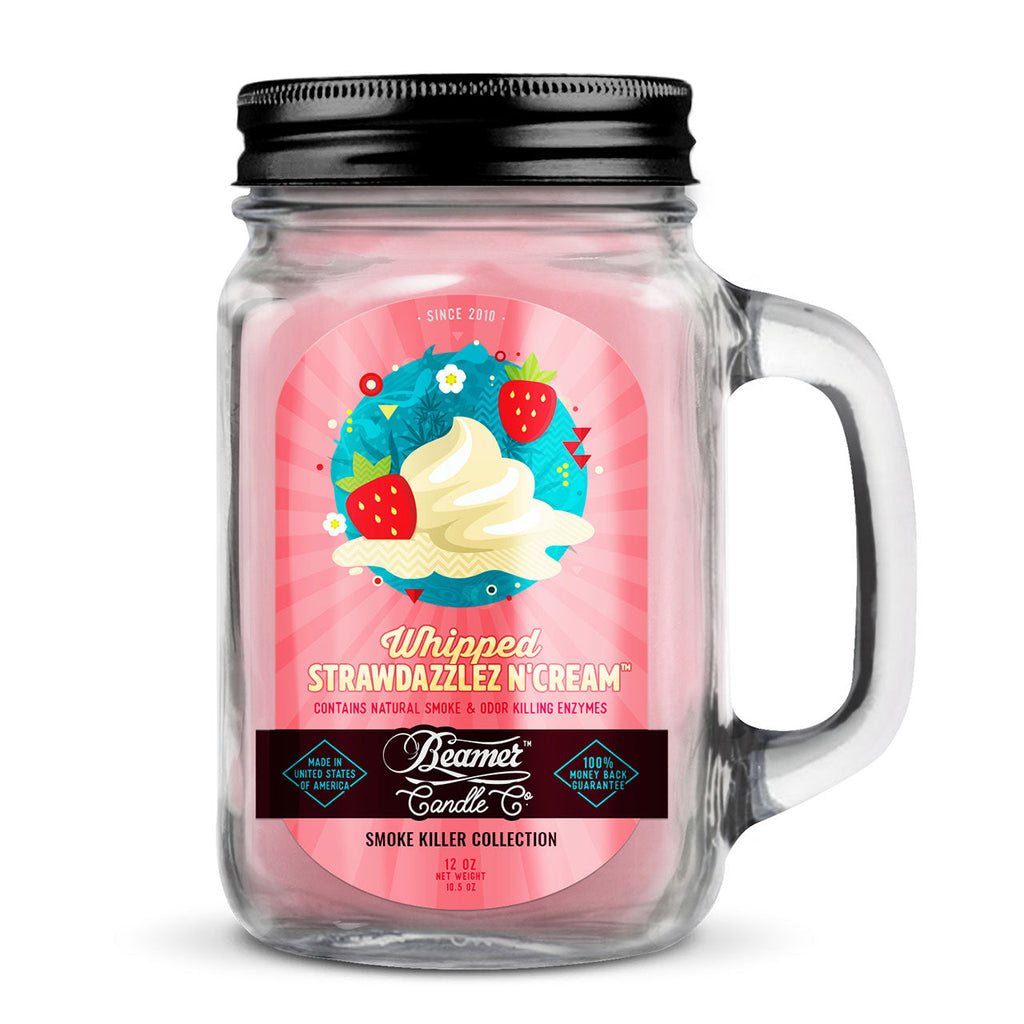 Beamer Candle Co. 12oz & 4oz Glass Mason Jars - Whipped Strawdazzlez N Cream - Infyniti Scales